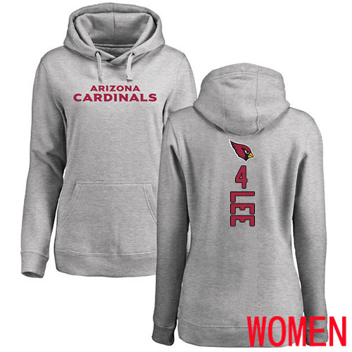 Arizona Cardinals Ash Women Andy Lee Backer NFL Football 4 Pullover Hoodie Sweatshirts